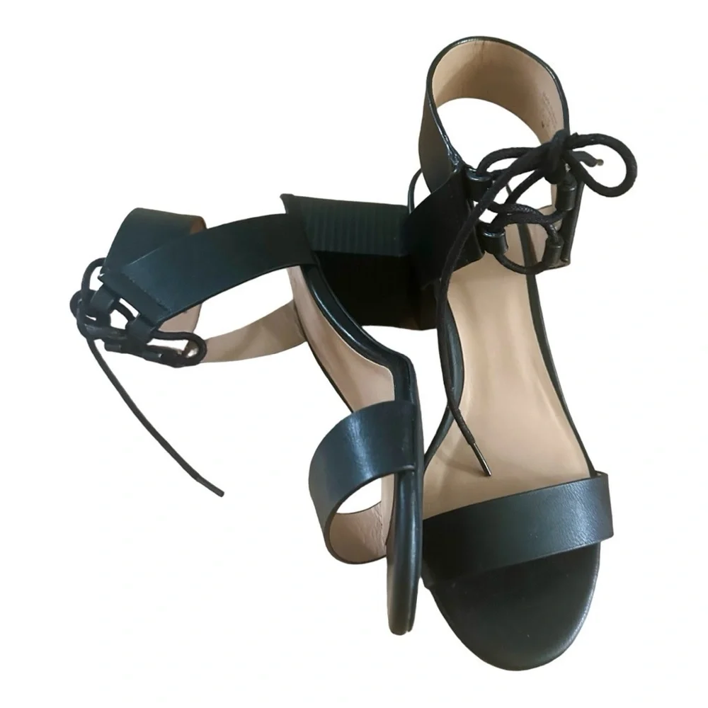 Call it Sprink Woman’s Sandals Black Vegan Leather Size 7.5